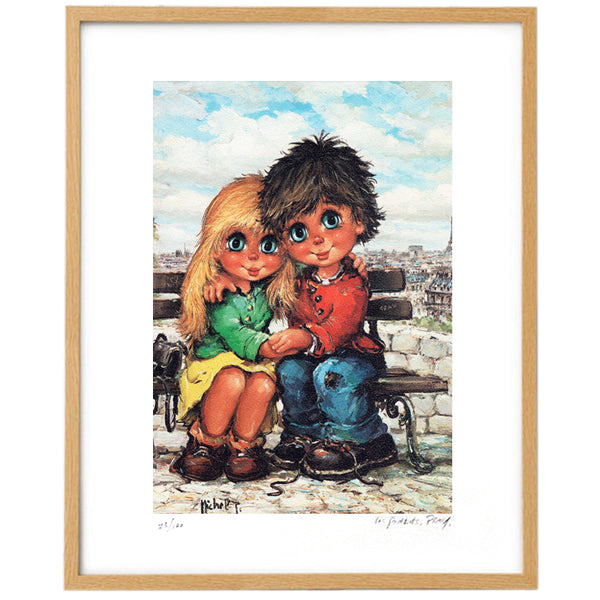 Couple gamins à Paris | Lithographie édition limitée - Petits Poulbots