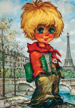 Gamin sur les quais de Seine | Tableau de collection - Petits Poulbots