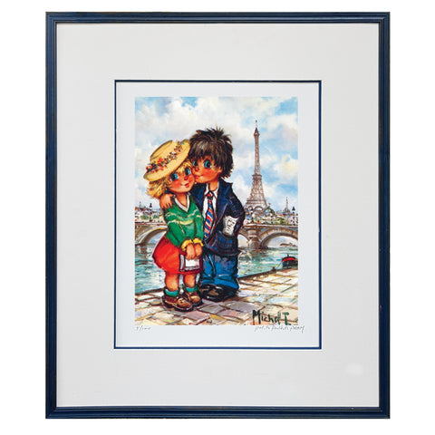 Couple sur les quais de Seine | Lithographie édition limitée - Petits Poulbots