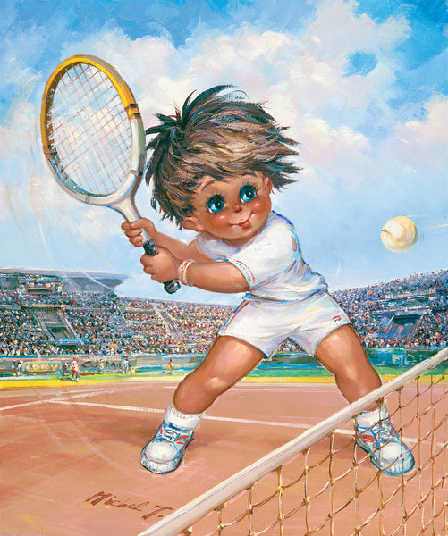 Le joueur de tennis | Carte encadrée - Petits Poulbots