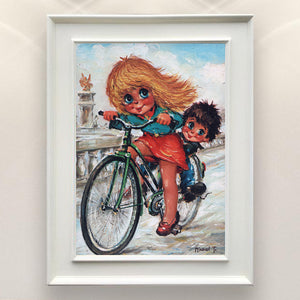 Gamins sur un vélo à Paris | Tableau de collection - Petits Poulbots