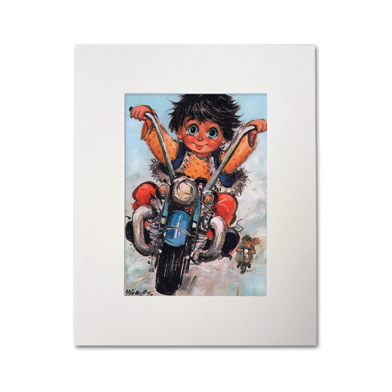 Gamins en moto | Carte encadrée - Petits Poulbots