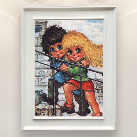 Couple de gamins à Paris | Tableau de collection - Petits Poulbots