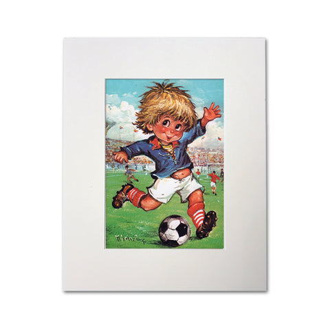 Le joueur de foot | Carte encadrée - Petits Poulbots
