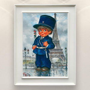 Le gendarme devant la Tour Eiffel | Tableau de collection - Petits Poulbots